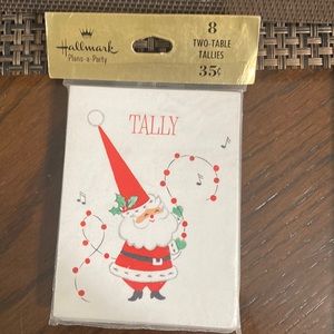 Vintage Hallmark bridge Christmas two- table tallies 8 new in package